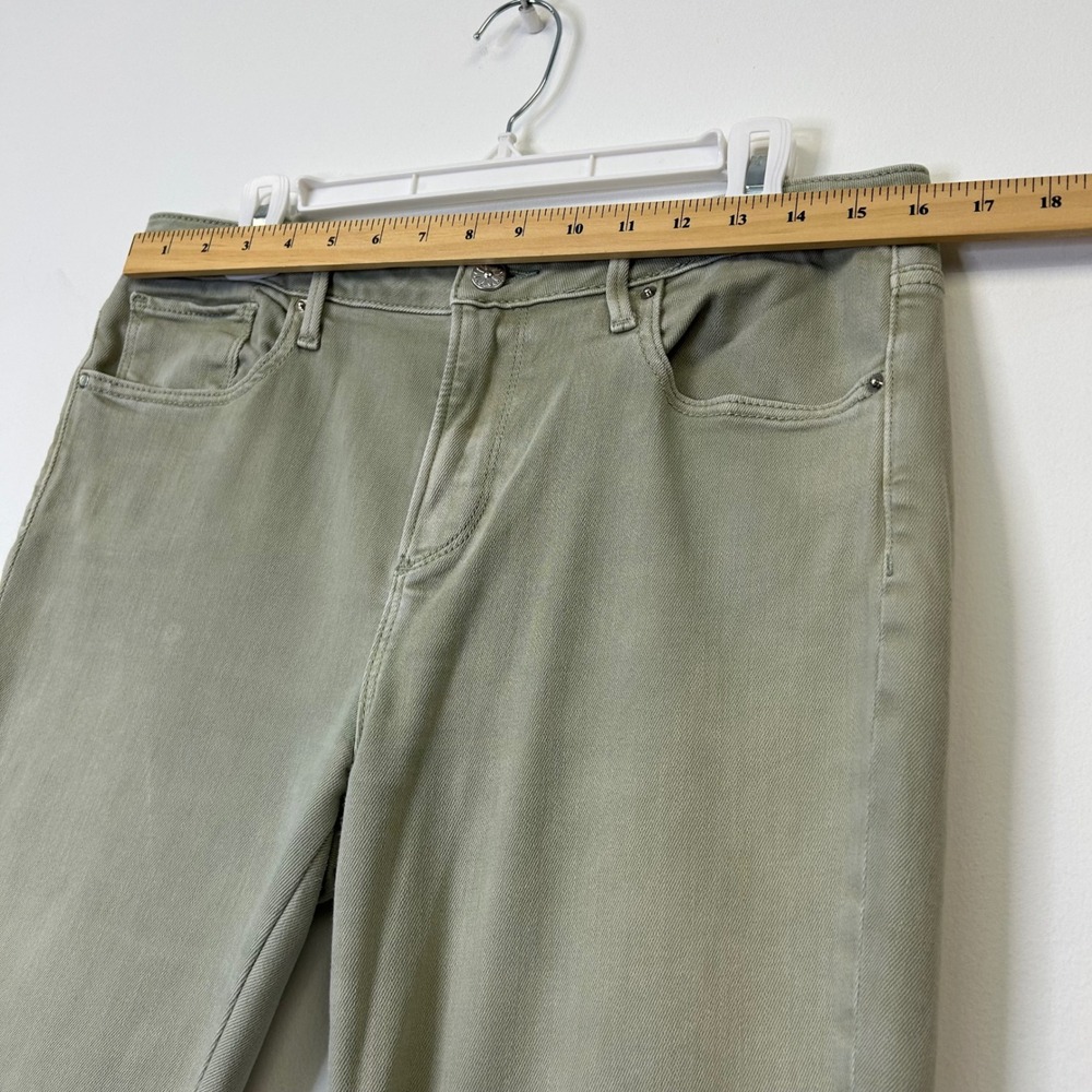 Driftwood Colette Sage Green Embroidered Cuff Crop Jeans Women's 31 Boho - Picture 6 of 11